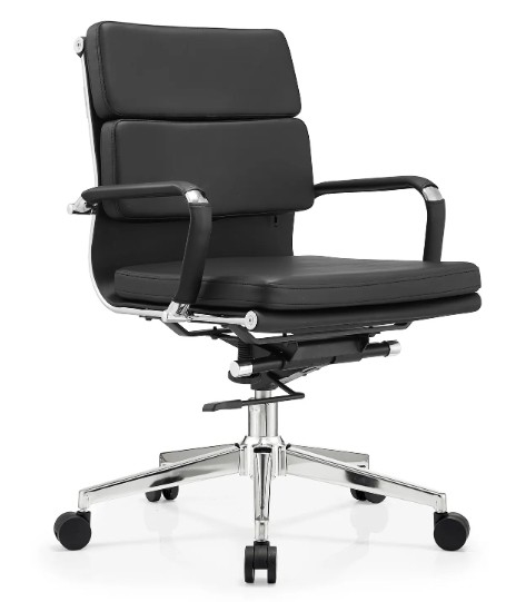 Pu Leather Boss Mid-back Metal Frame Ergonomic Office Furniture Adjustable Swivel Executive Office Chair