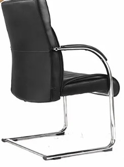 Factory Manufacture Office Conference Room Low Back Bow Leather Meeting Chair