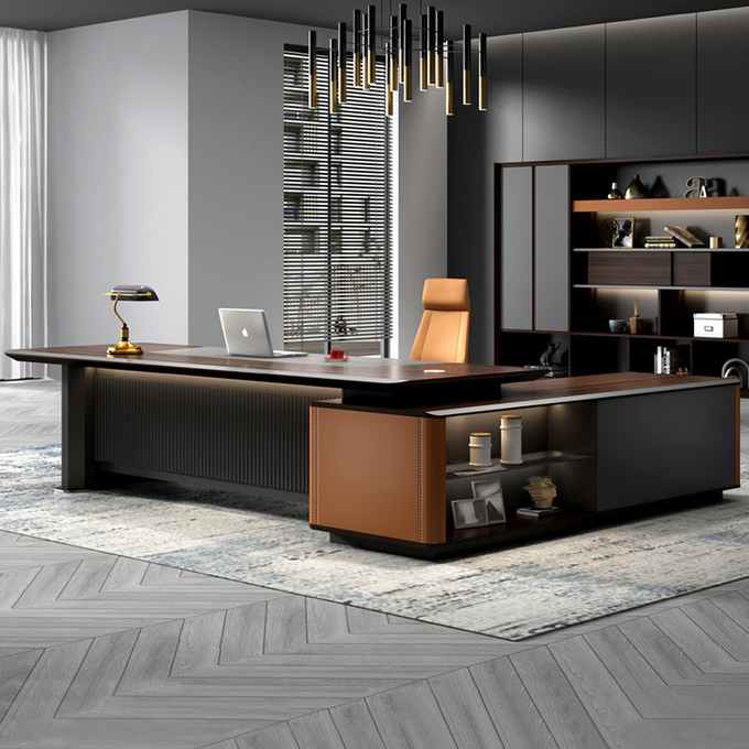 Factory Custom Modern Design L Shape Director Manger Ceo Boss Desk Executive Office Desk Furniture Set
