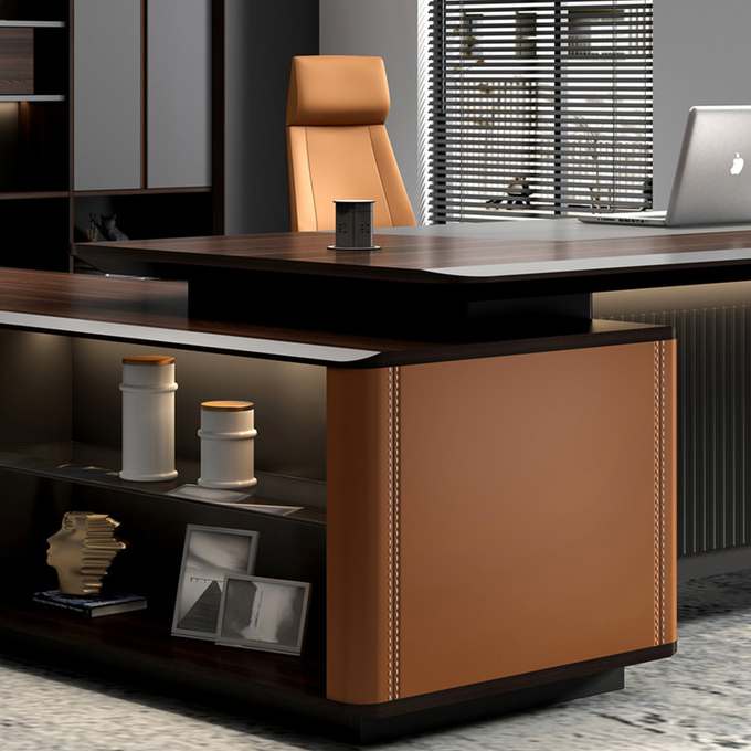 Factory Custom Modern Design L Shape Director Manger Ceo Boss Desk Executive Office Desk Furniture Set