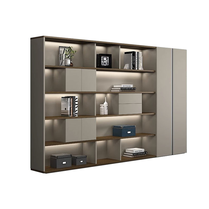 Modern Wooden Particle Board Office Storage File Cabinet with Large Capacity Drawers