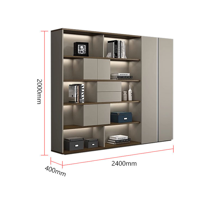 Modern Wooden Particle Board Office Storage File Cabinet with Large Capacity Drawers
