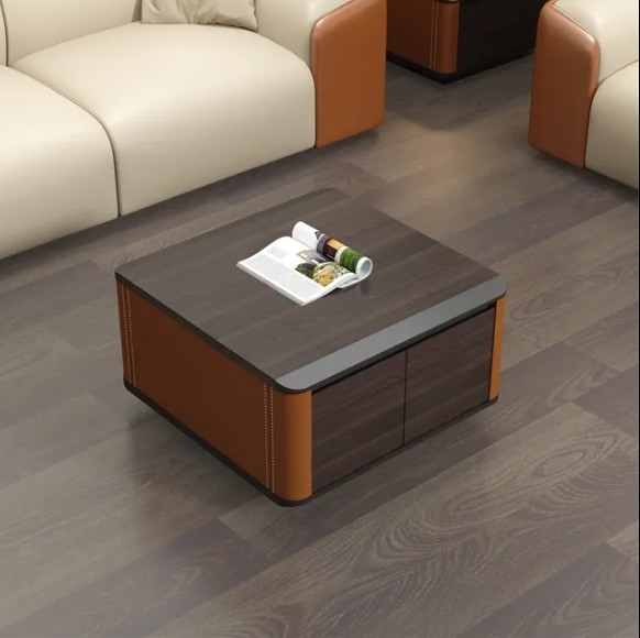 Minimalist Custom Made Wooden Square Shape Storage Living Room Luxury Modern Coffee Table