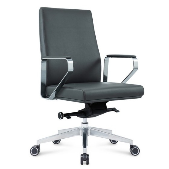 Mid back leather boss office swivel desk chair reclining massage ergonomic office chair with caster wheel