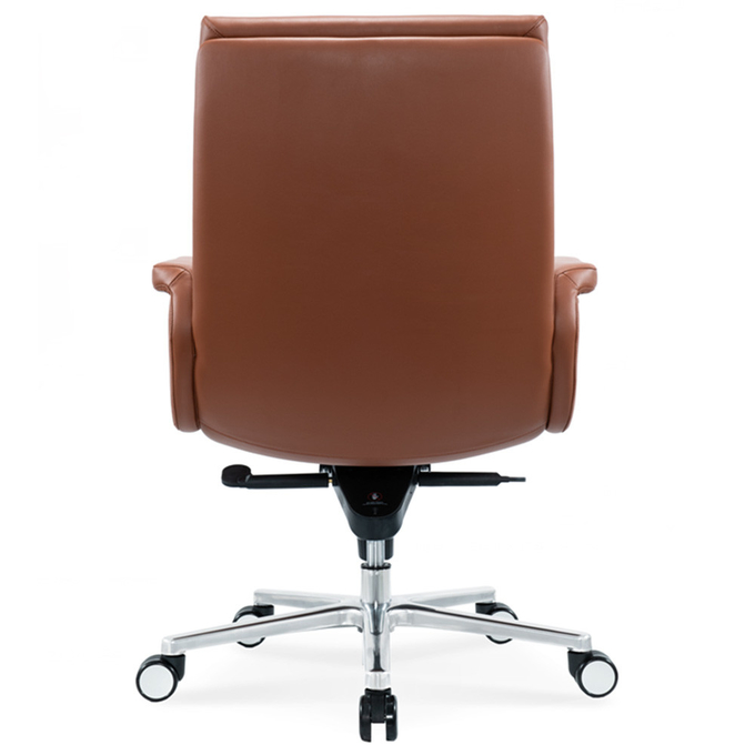 Ergonomic Office Chair Flexible Chrome Wheel Convenient Swivel Leather PU Boss Manager Staff Chair Modern Revolving Massage