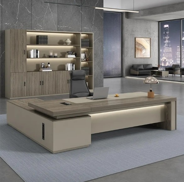Boss Office Desk With Lamp Single Manager Desk Supervisor's President's Atmospheric Class Desk Wholesale