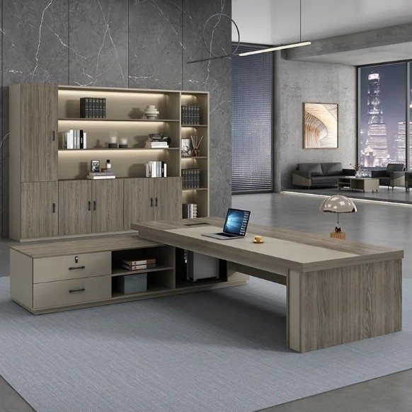 Boss Office Desk With Lamp Single Manager Desk Supervisor's President's Atmospheric Class Desk Wholesale