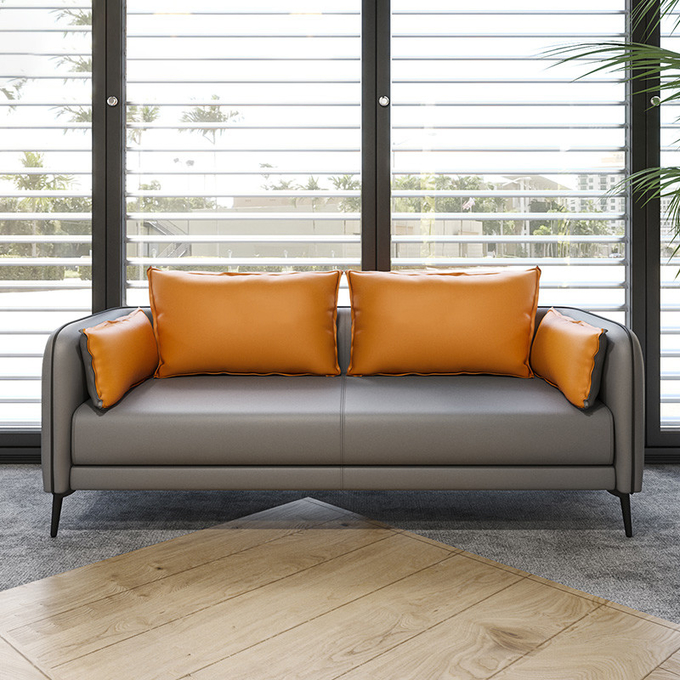 Less Simple Commercial Office Furniture Grey 3 Seated Offical Office Officefurnituresofa Sofa Leather Sofa Set Modern Small Sofa