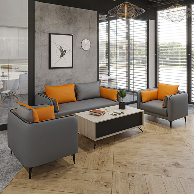 Less Simple Commercial Office Furniture Grey 3 Seated Offical Office Officefurnituresofa Sofa Leather Sofa Set Modern Small Sofa